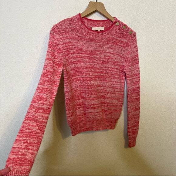 Vanessa Bruno Jaslin Marled Pink Sweater Button Shoulder Baby Alpaca Size S - Picture 6 of 10